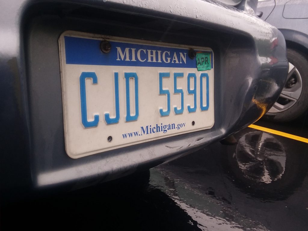 Michigan license plate