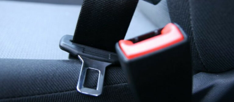 seat belt buckle in a car